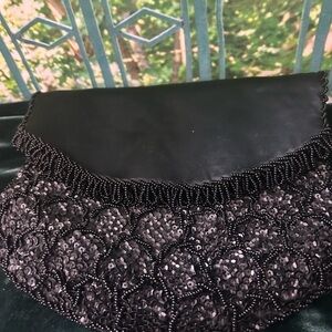 Walborg Black Beaded Clutch